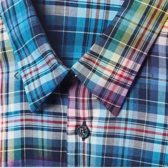 BUGATCHI Check Plaid Colorful Cotton Long Sleeve Button Down Shirt XL - Picture 2 of 8